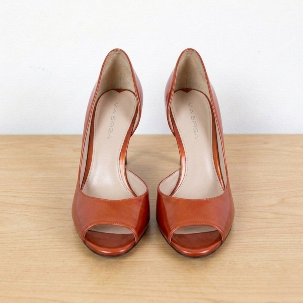 Via Spiga 'Malibu' pearl carrot peep toe Pump
